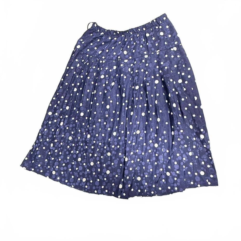 vintage Blue Polka Dot Pleated‎ Skirt Size 16